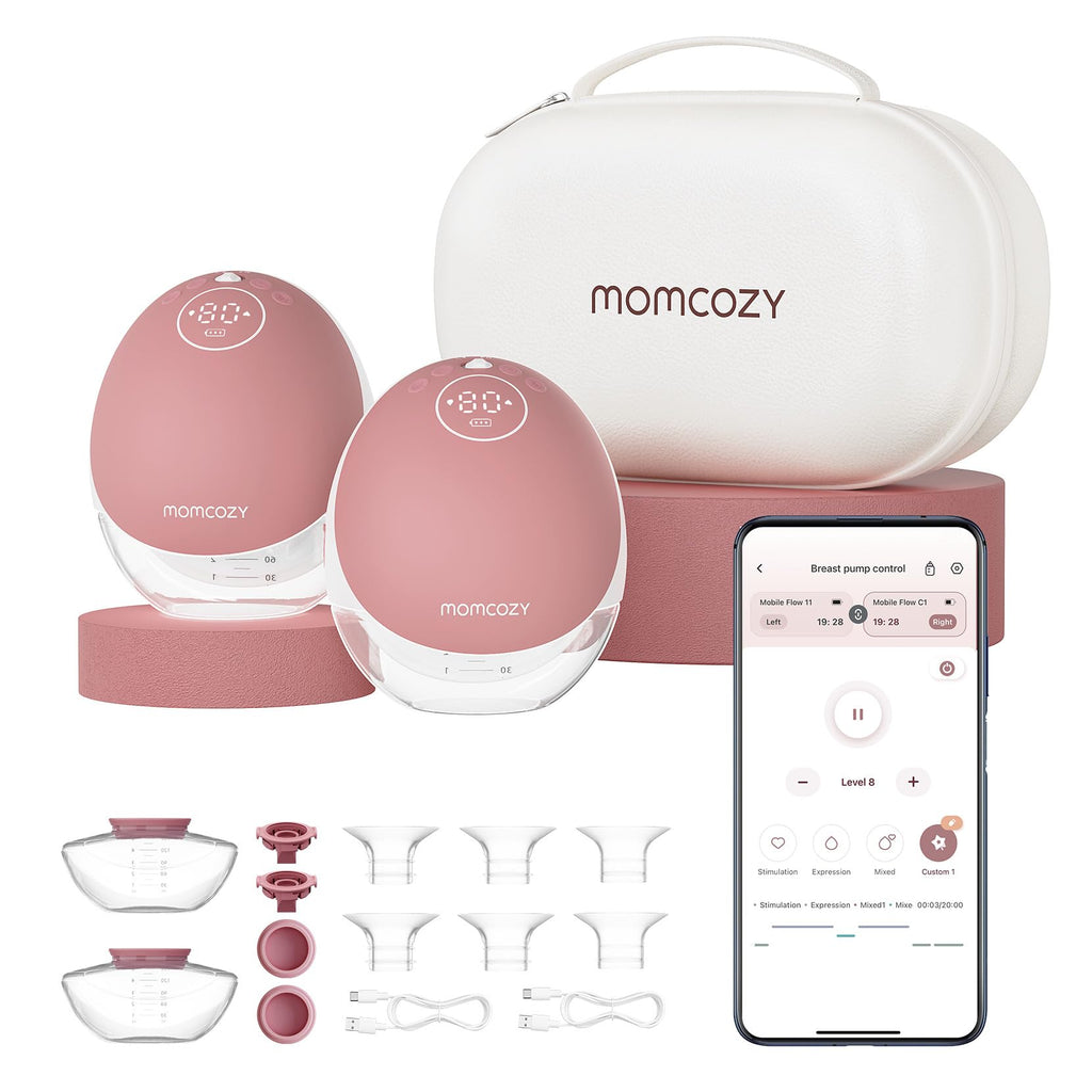 Tire-lait électrique mains libres M9 Mobile Flow double pompe avec contrôle application 15 niveaux 150 ml lot de 2