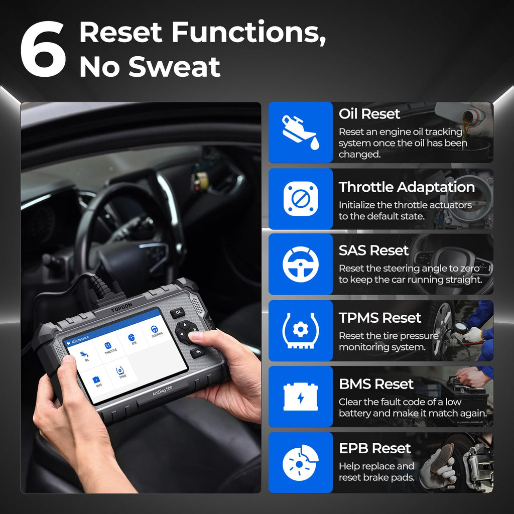 Valise diagnostic auto AD500 OBD2 4 systèmes moteur ABS SRS transmission écran 5 pouces réinitialisation service