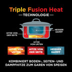 Multikocher 8-in-1 mit 8 l Fassungsvermögen für bis zu 8 Portionen, 1200 W, antihaftbeschichteter und spülmaschinenfester Kochtopf, in Meersalzgrau