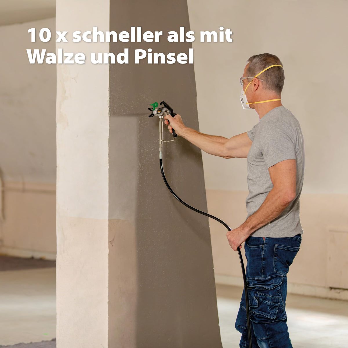 Airless Farbsprühsystem Control Pro 250 M mit 110 bar Druck und 9 m Schlauch für Wandfarben, Lacke und Lasuren