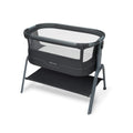 Baby Beistellbett Iora² von 0-6 Monaten mit CloudCore-Matratze, 5 Höhenstufen und Easy Slide, klappbar mit Rollen und Tragetasche, Elegance Graphite