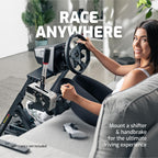 Lenkradständer Wheel Stand 2.0 mit Gaming-Sitz-Schale, zusammenklappbar, kompatibel mit Logitech, Thrustmaster und Fanatec