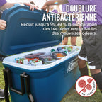 Glacière rigide portable Xtreme Cooler 94 L avec roues isolation en mousse PU