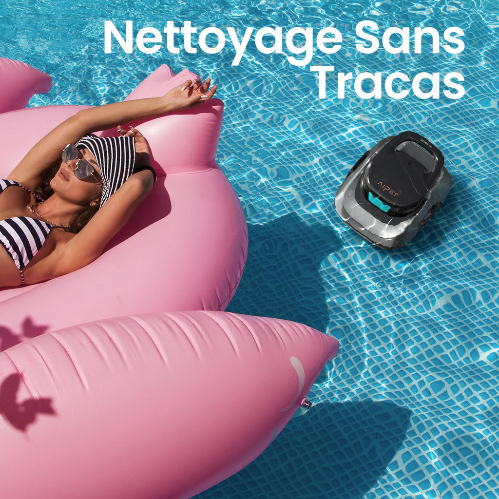 Robot de piscine sans fil Scuba SE pour nettoyage du fond avec autonomie 90 minutes stationnement automatique pour piscine hors sol jusqu'à 80 m²