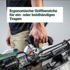 Kapp- und Gehrungssäge KGS 254 M mit Zugfunktion und 254 mm Sägeblatt, inkl. Materialklemme und Spänefangsack