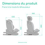 Siège auto pivotant 360 i-Size 0-12 ans 40-150 cm ISOFIX avec Top Tether 6 positions d'inclinaison et appui-tête réglable 12 positions