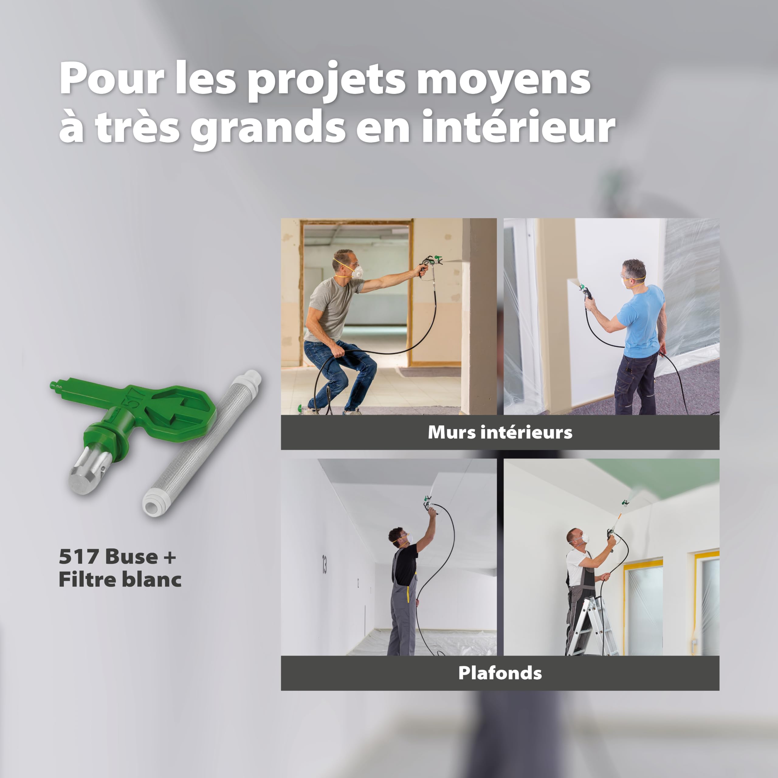 Système de peinture par pulvérisation Airless Control Pro 250 M pour peintures vernis et lasures pression 110 bar avec tuyau 9 m