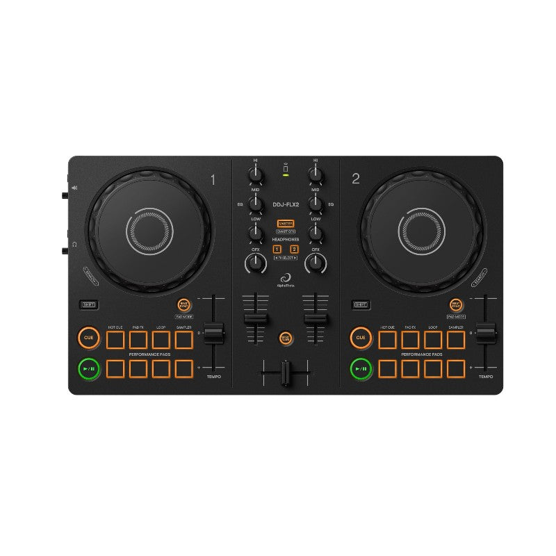 Contrôleur DJ 2 canaux DDJ-FLX2 compact avec connexion USB compatible PC Mac smartphone et tablette