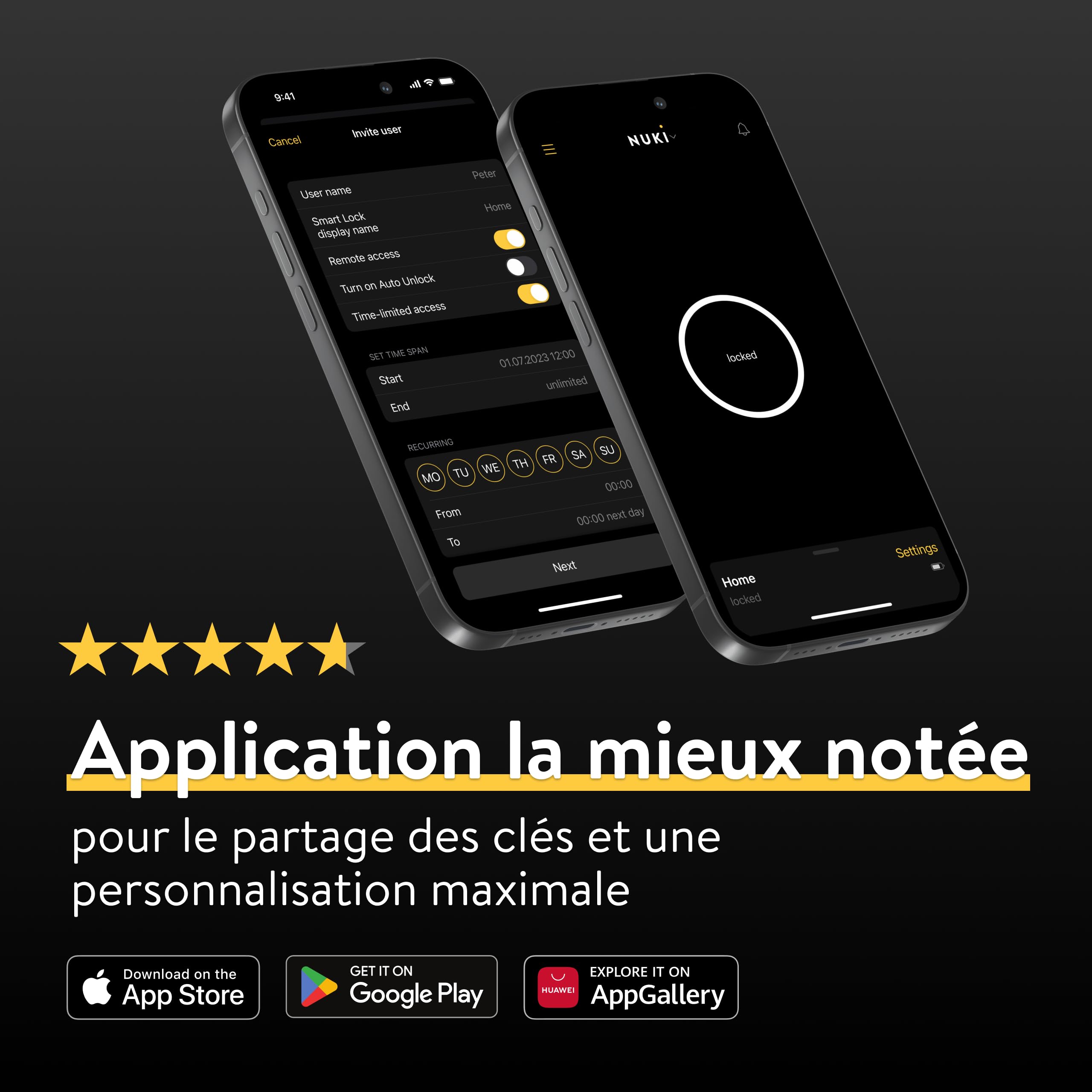 Serrure intelligente Smart Lock Ultra avec Bluetooth WiFi et Matter cylindre universel contrôle à distance et déverrouillage automatique