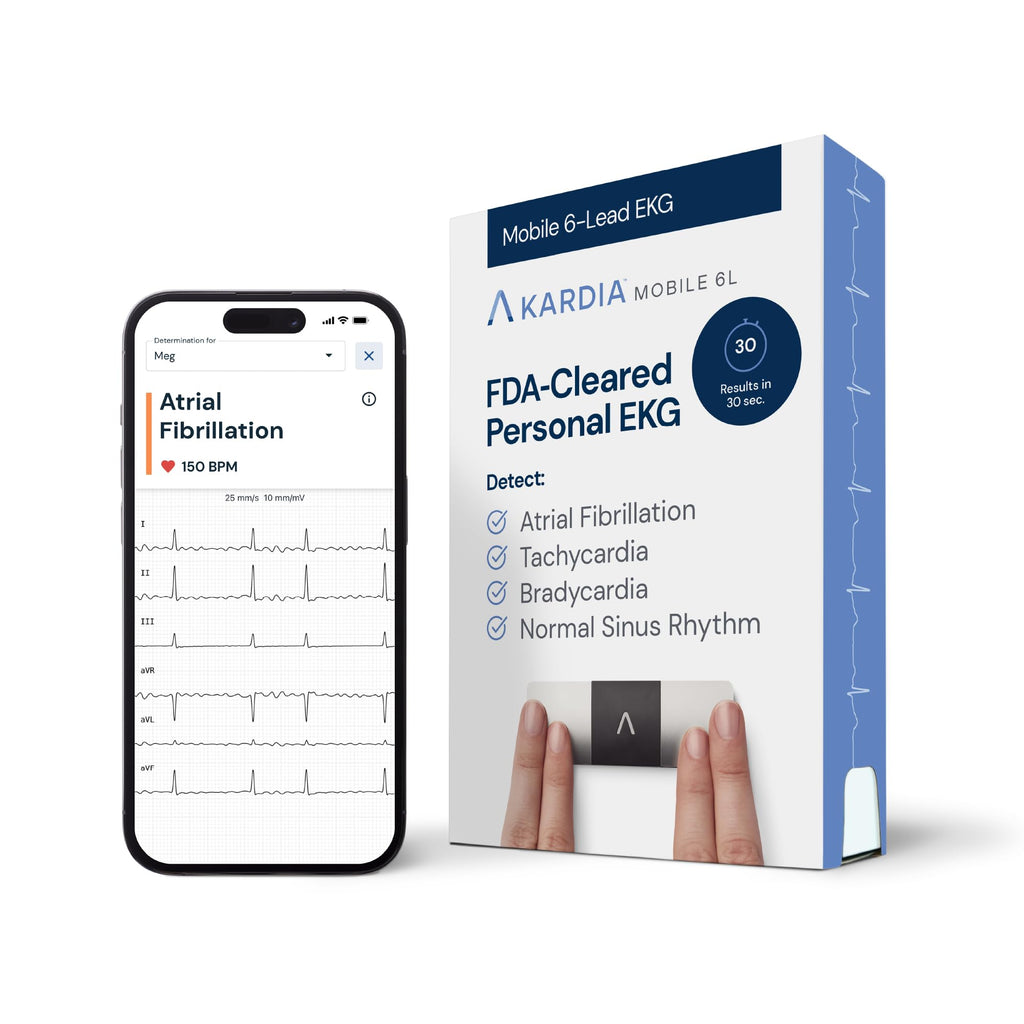 Moniteur ECG personnel KardiaMobile 6L à 6 dérivations connecté smartphone avec capteur ECG portable Bluetooth