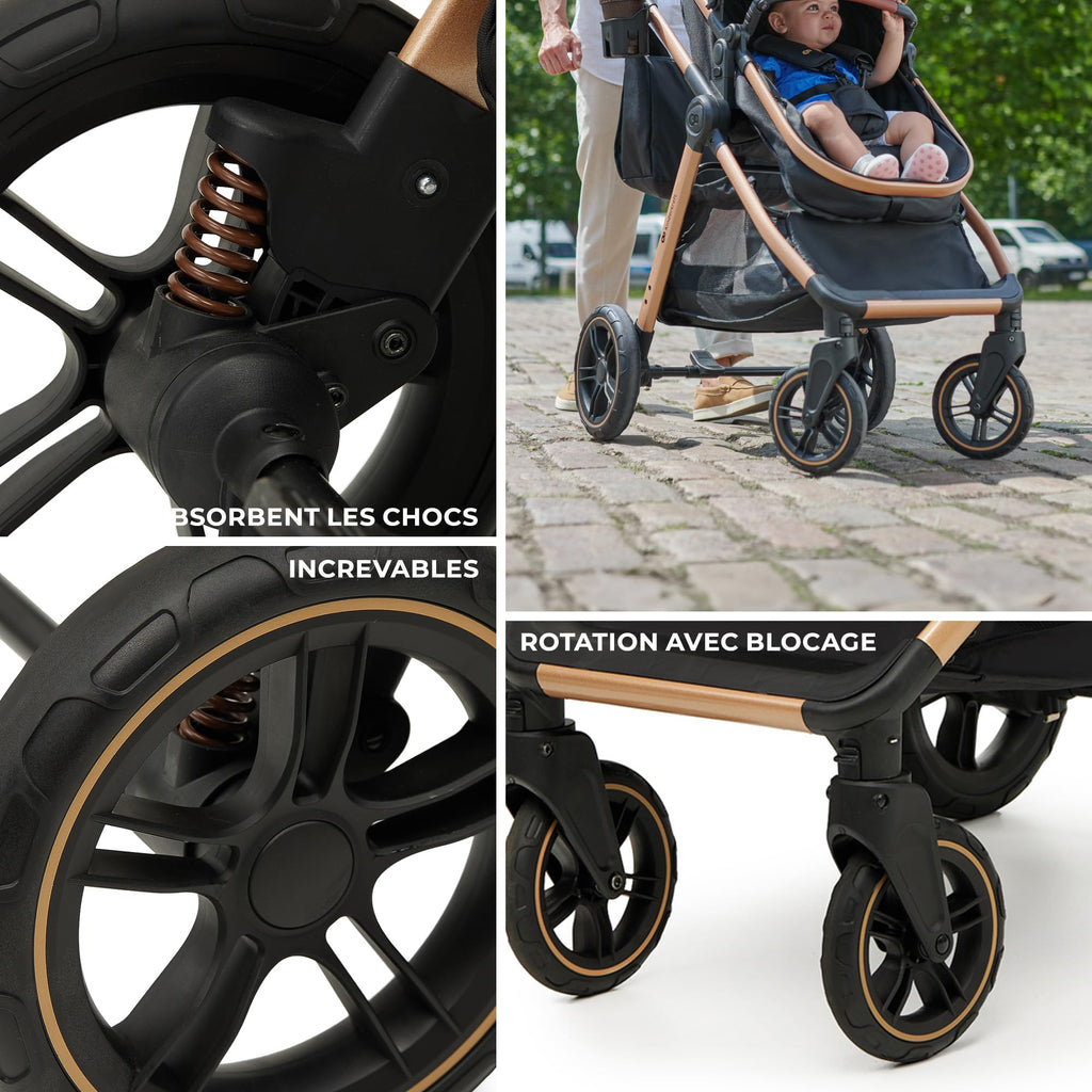 Poussette bébé 3 en 1 ESME système de voyage avec siège auto MINK PRO i-Size 40-75 cm pliable jusqu'à 25 kg