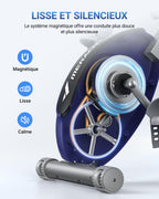 Vélo d'appartement pliable MR-S15H1 résistance magnétique 16 niveaux écran LCD avec application et bande de résistance