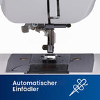 Nähmaschine mit 27 Nähprogrammen, Freiarm und automatischem Einfädler, inkl. Zubehör