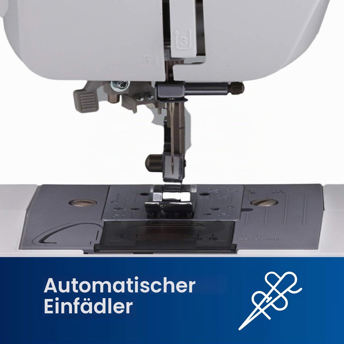 Nähmaschine mit 27 Nähprogrammen, Freiarm und automatischem Einfädler, inkl. Zubehör