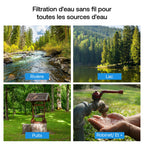 Système de filtration d'eau par gravité Earth WEEP850 8,5 L en acier inoxydable AISI 304 avec 2 filtres O'Pure 2 et robinet indicateur de niveau