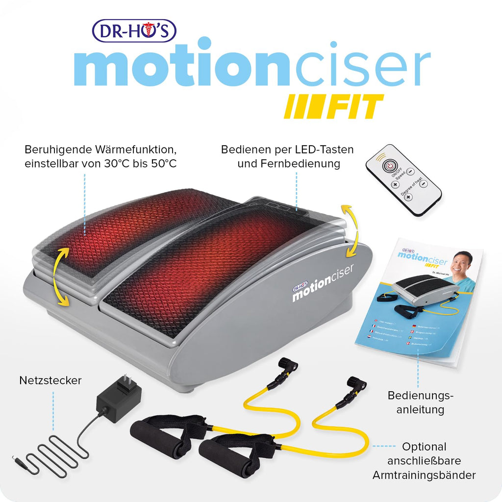 Elektrisches Fußmassagegerät MotionCiser Fit mit Gehsimulation, Vibration und Wärmetherapie, 10 Vibrationsstufen, 5 Wärmestufen, inkl. Fernbedienung