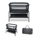 Baby Beistellbett Iora² von 0-6 Monaten mit CloudCore-Matratze, 5 Höhenstufen und Easy Slide, klappbar mit Rollen und Tragetasche, Elegance Graphite