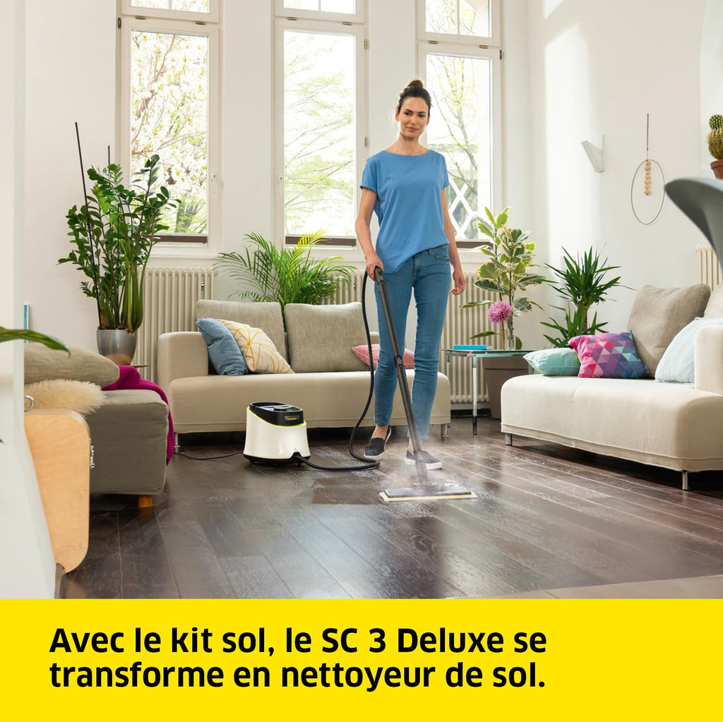 Nettoyeur vapeur SC 3 Deluxe 1900W pression vapeur 3,5 bar réservoir 1L avec kit nettoyage sol et buses