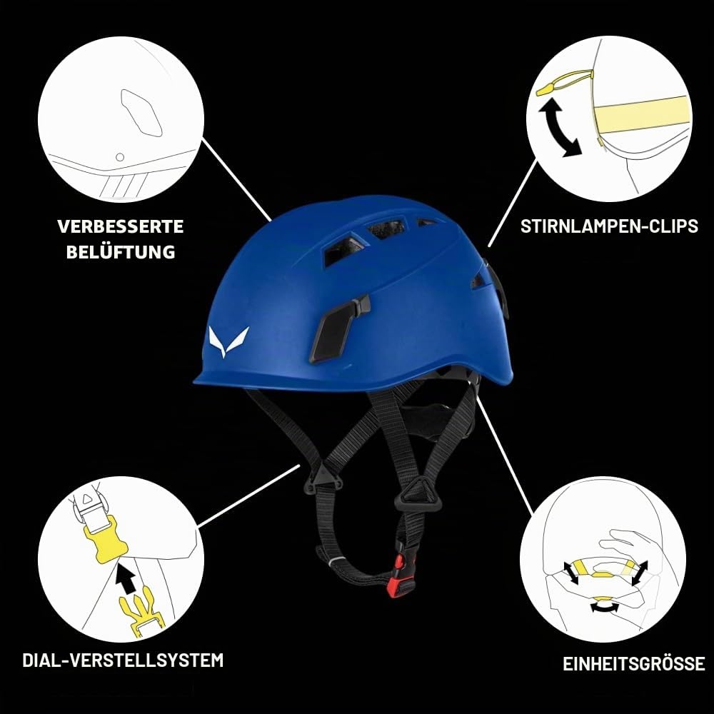 Klettersteig-Komplettset mit Helm Toxo 3.0 und Attac Set, für 40-120 kg, aus Aluminium