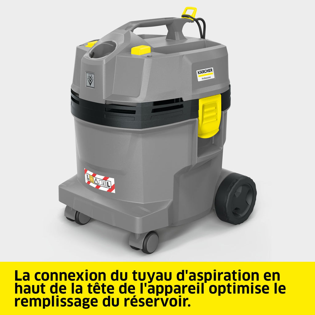 Aspirateur eau et poussières NT 22/1 Ap L 1300 W avec réservoir 22 L filtre cartouche PES tuyau 1,9 m et accessoires sols humides secs