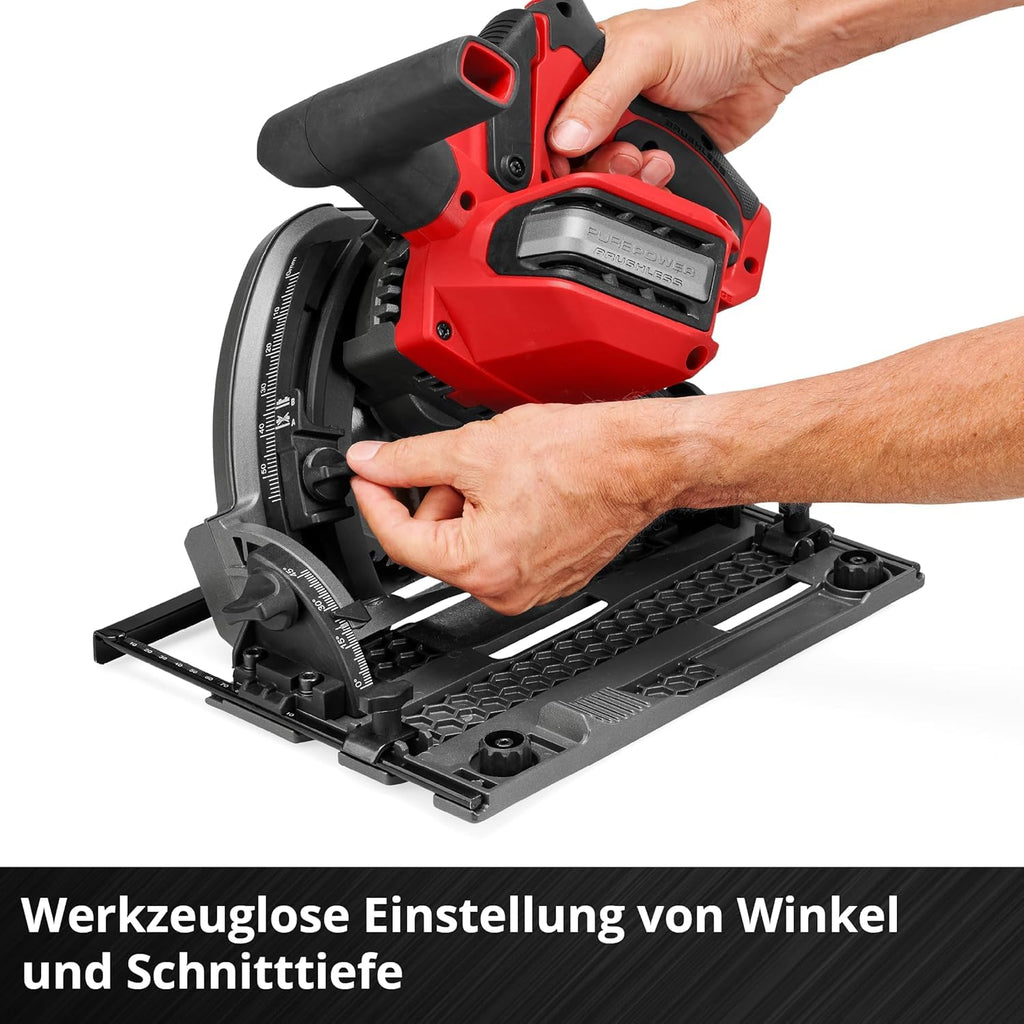 Akku-Tauchsäge TP-PS 18/165 Li BL Solo mit Brushless-Motor, 56 mm Schnitttiefe, inkl. Sägeblatt und Parallelanschlag