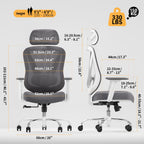 Chaise de bureau ergonomique V Chair Vchair-GR avec support lombaire 3D accoudoirs réglables 3D appui-tête réglable dossier en maille blanc