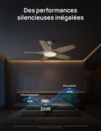 Ventilateur de plafond intelligent avec éclairage LED RGB 132 cm moteur CC silencieux contrôle APP et télécommande DR-HCF002S