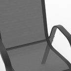 Salon de jardin Madrid table 150 cm avec 6 chaises empilables acier gris anthracite modèle 4113