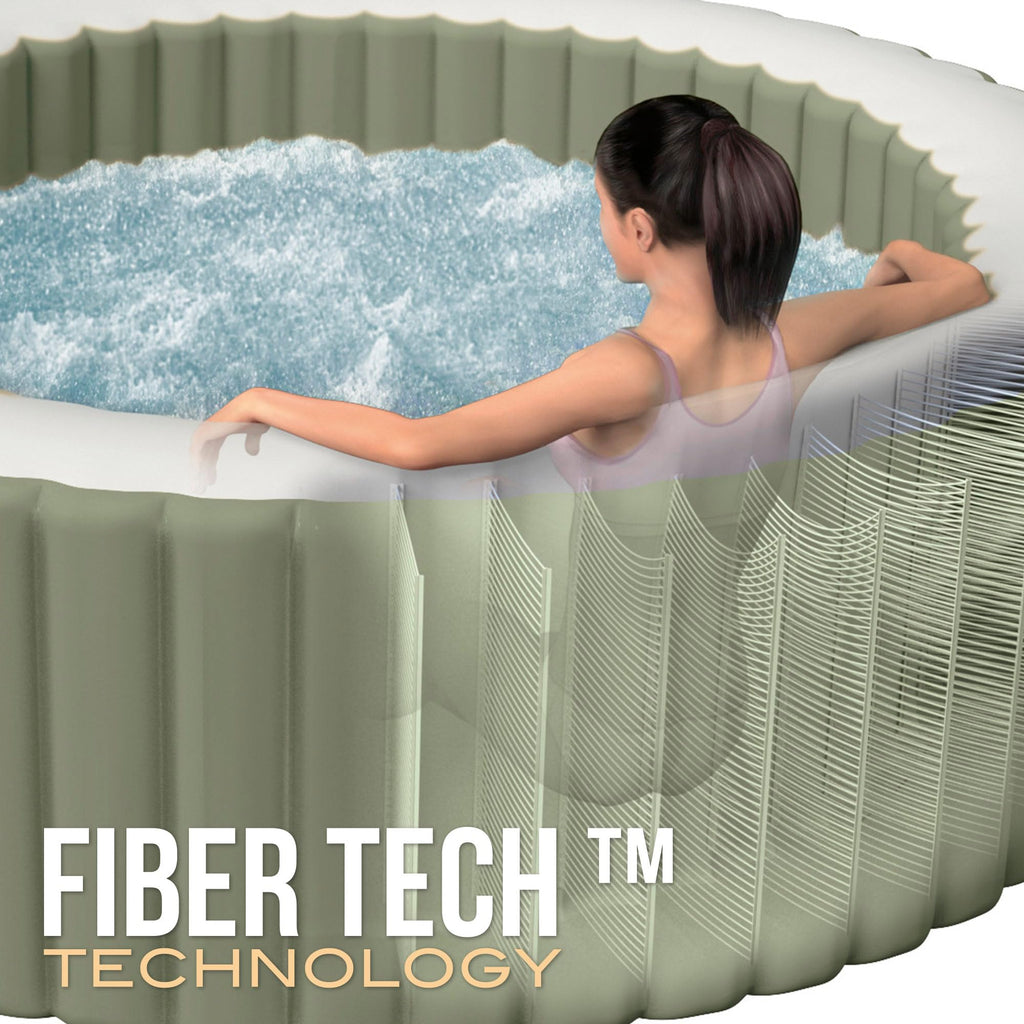 Spa gonflable PureSpa Olive 28428NP 6 places capacité 1098 litres avec diffuseur à bulles et accessoires de filtration