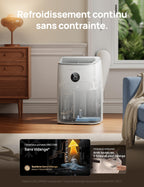 Climatiseur mobile AC318S 7500 BTU 3-en-1 refroidissement ventilation déshumidification avec contrôle WiFi et kit fenêtre