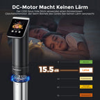 Sous Vide Garer Stick G330 mit WLAN, Präzisionskocher bis 90 °C, IPX7 wasserdicht, 1100 W, TFT-Touchdisplay und Timer