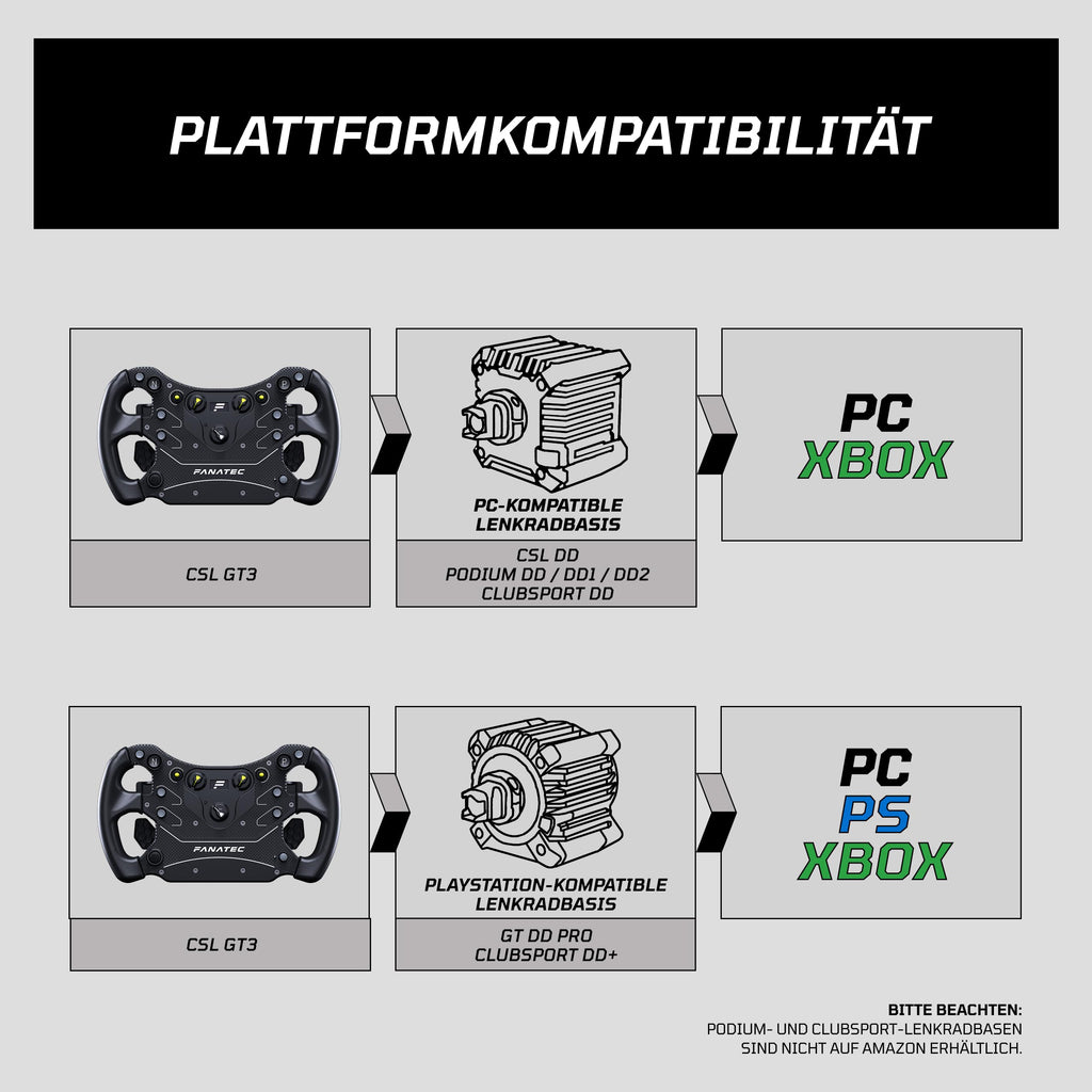 CSL GT3 Lenkrad 300 mm für Xbox Series X|S, Xbox One und PC mit magnetischen Schaltwippen und analogen Paddles