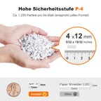 Aktenvernichter mit Auto-Feed für 200 Blatt, P-4 Mikroschnitt, 31 L Behälter, schwarz