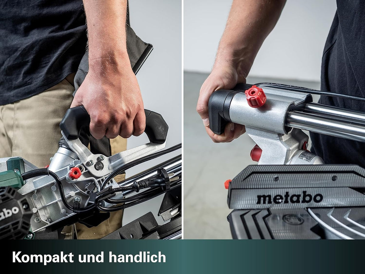 Kapp- und Gehrungssäge KGS 305 M 305 mm Sägeblatt Zugfunktion LED-Schnittlinie beidseitige Neigung bis 47° mit Tischverbreiterungen