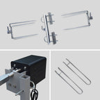 Rôtissoire électrique Mathurin Inox avec tournebroche inclinable 15 W pour barbecue charbon cuve inox