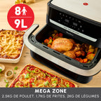 Friteuse sans huile Easy Fry Dual Flex EZ9228F0 9L double zone avec séparateur amovible 2700W