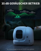 Selbstreinigende Katzentoilette Pura Max 2 mit 76 l und 7 l Abfallbehälter, XSecure Sicherheitssystem sowie App-Steuerung für mehrere Katzen