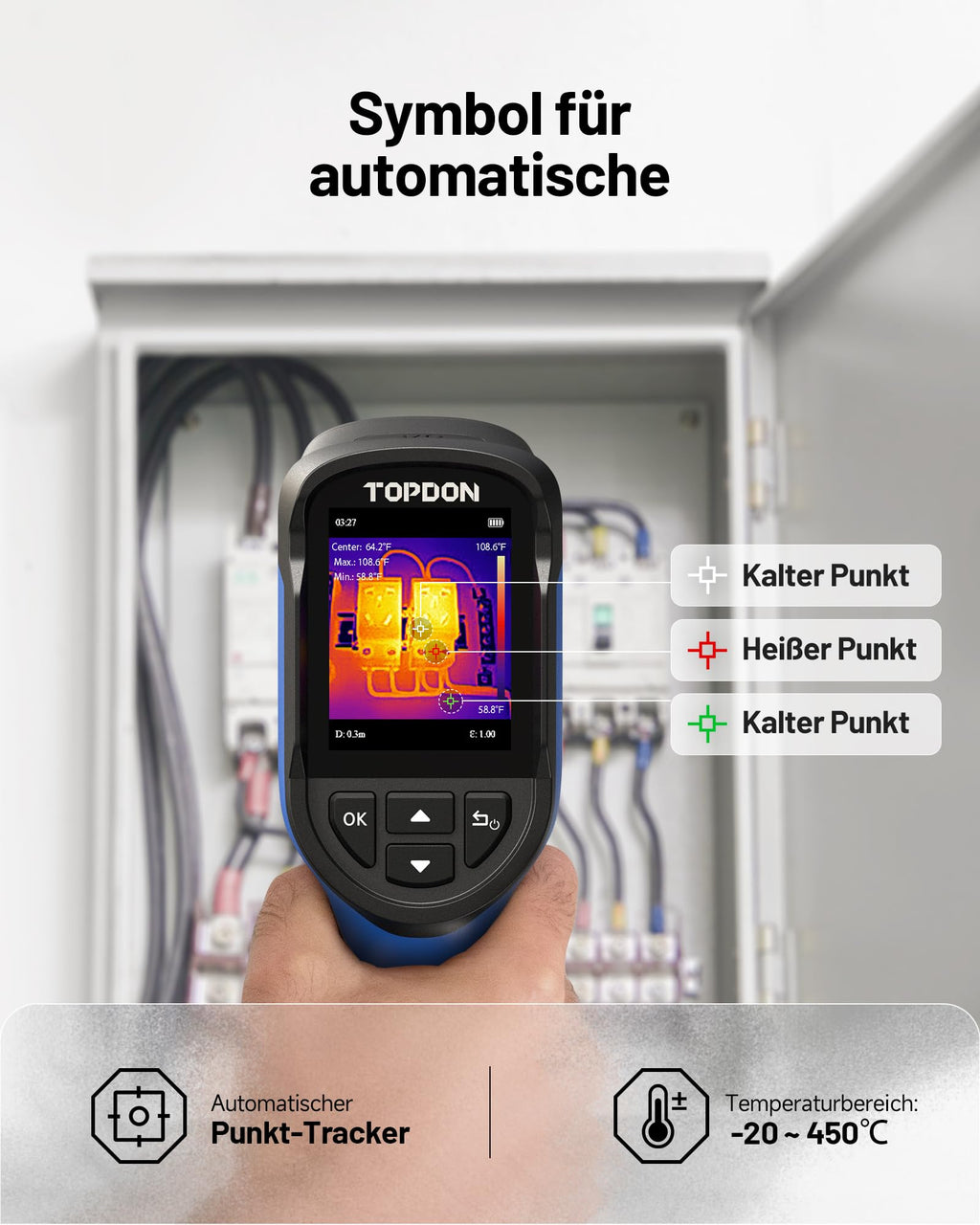 Wärmebildkamera TC004 Mini-A mit 240x240 TISR IR-Auflösung und 15 Stunden Akkulaufzeit