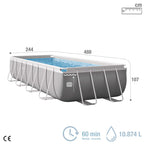 Piscine tubulaire rectangulaire Prism Frame 4,88 x 2,44 x 1,07 m avec épurateur 3,8 m³/h et échelle