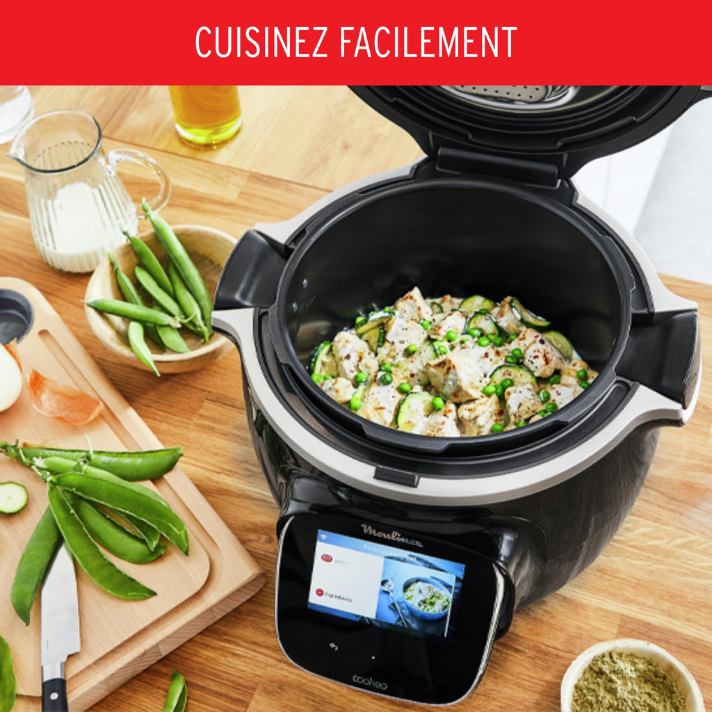 Multicuiseur intelligent Cookeo Touch Wifi 6L haute pression avec écran tactile 250 recettes intégrées