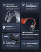 Knochenschall-Schwimmkopfhörer OpenSwim Pro S711 mit 32 GB MP3-Player und Bluetooth, Rot