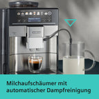 Kaffeevollautomat EQ6 plus s700 mit Milchsystem und Keramikmahlwerk, 12 Getränke, automatische Milchsystem-Reinigung, Edelstahl