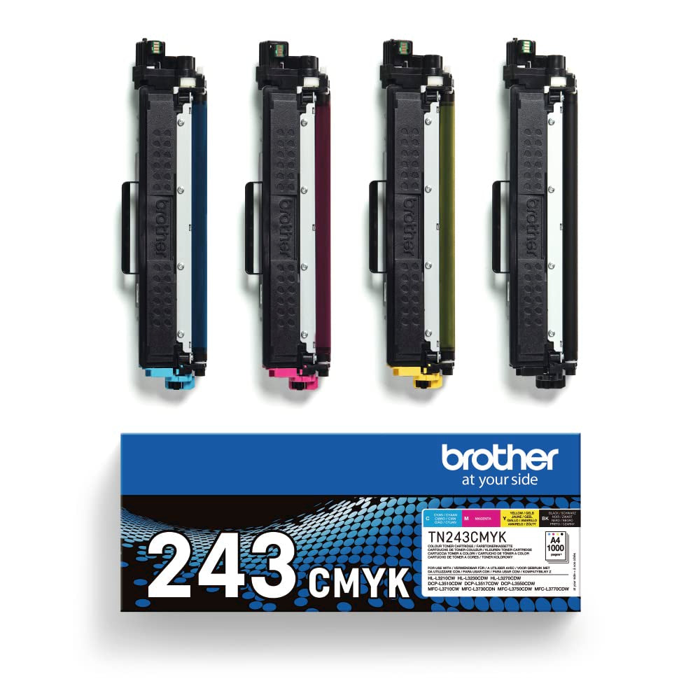 Toner TN-243CMYK pack de 4 pour imprimantes HL-L3210CW HL-L3230CDW HL-L3270CDW MFC-L3710CW avec noir cyan magenta jaune