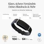 Blutdruckmessarmband mit Photosensor 24/7 Blutdrucküberwachung App-Analyse IP68 15 Tage Akkulaufzeit inklusive 12 Monate Abo