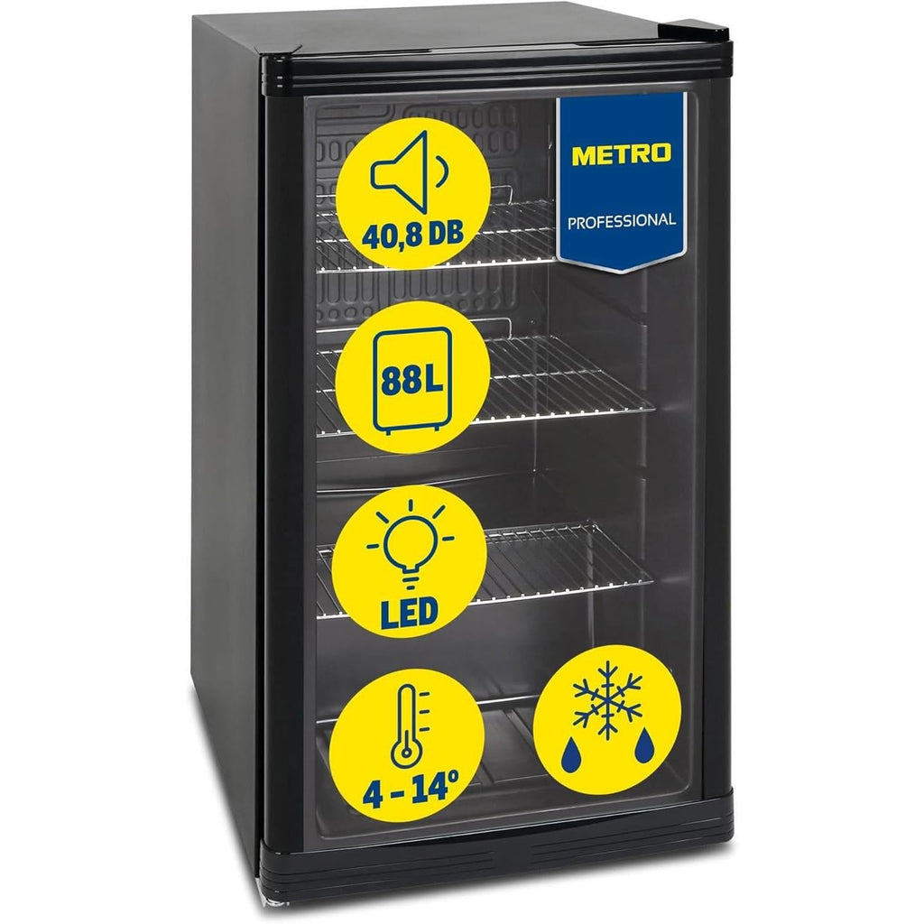 Réfrigérateur à boissons GPC1088 88L porte en verre réversible éclairage LED refroidissement statique