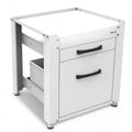 Untergestell für Waschmaschine und Trockner mit Schublade und Ablage, 500 kg Tragkraft, Stahl, 62x62x57,5 cm, höhenverstellbare Füße