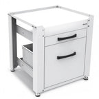 Untergestell für Waschmaschine und Trockner mit Schublade und Ablage, 500 kg Tragkraft, Stahl, 62x62x57,5 cm, höhenverstellbare Füße