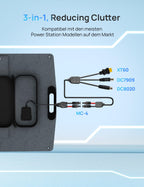 Faltbares Solarpanel 200 W für Powerstation mit ETFE-Oberfläche monokristallinem Silizium XT60 DC7909 DC8020 Anschlüssen