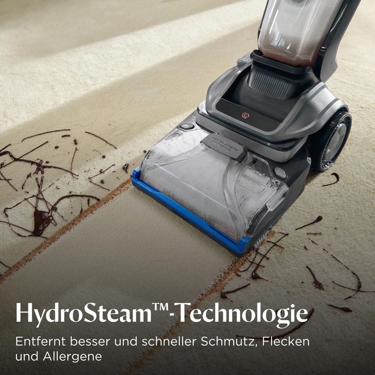 Teppichreiniger mit HydroSteam-Technologie, 1300 W, 3670N, inkl. Schlauchsystem, Tough Stain Tool und 3 Reinigungslösungen