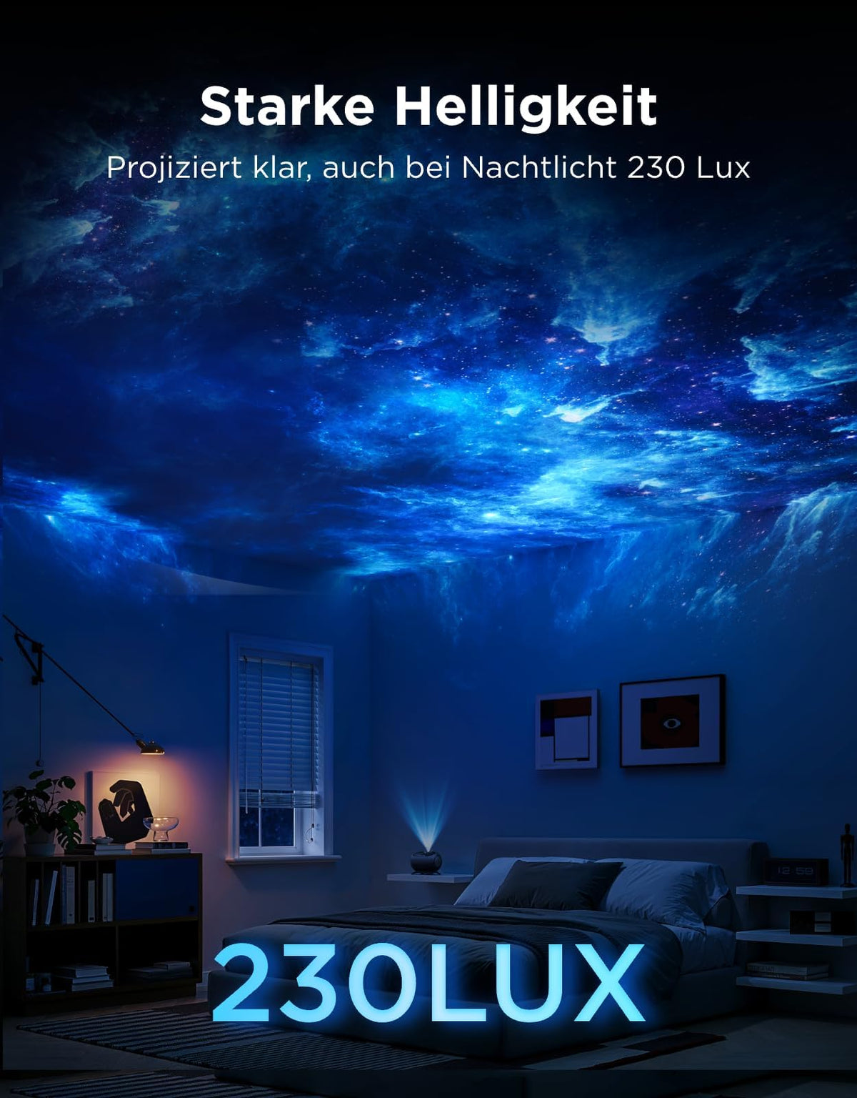 Sternenhimmel-Projektor Planetarium Galaxy mit 8 Filmdiscs, 4-Megapixel-HD-Objektiv und App-Steuerung